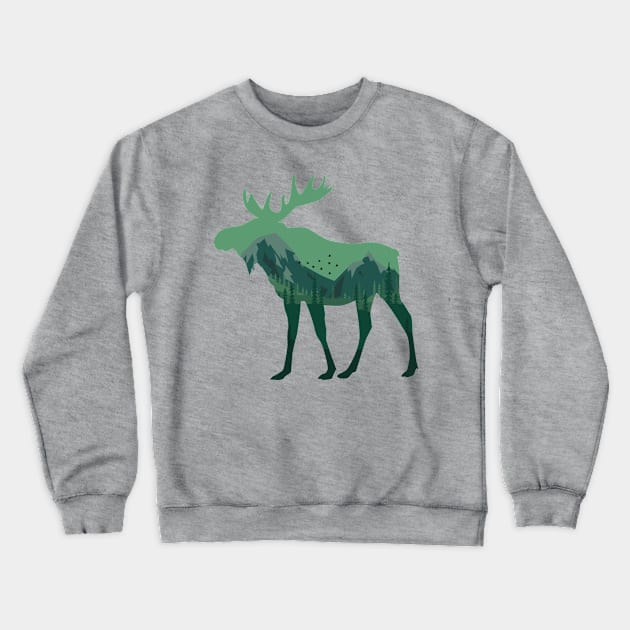 moose lover,moose gift animal moose nature in alaska elk Crewneck Sweatshirt by mezy